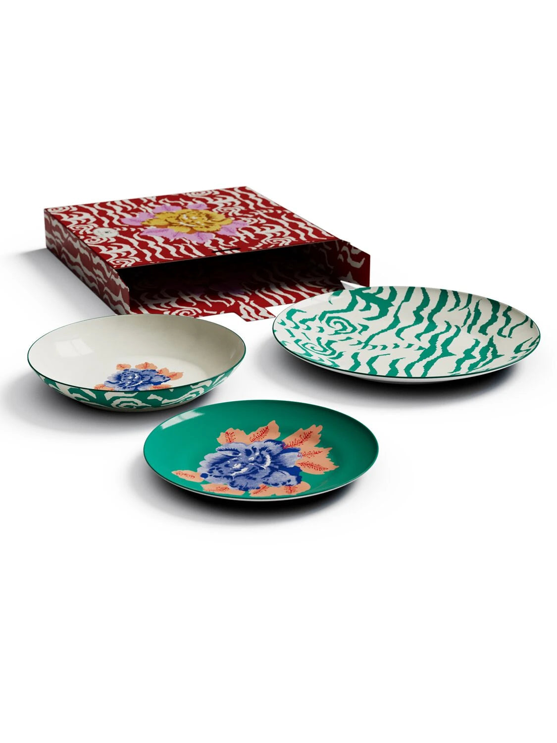 Indian Tiger Gold Porcelain Plates Set of 3 - Veronese