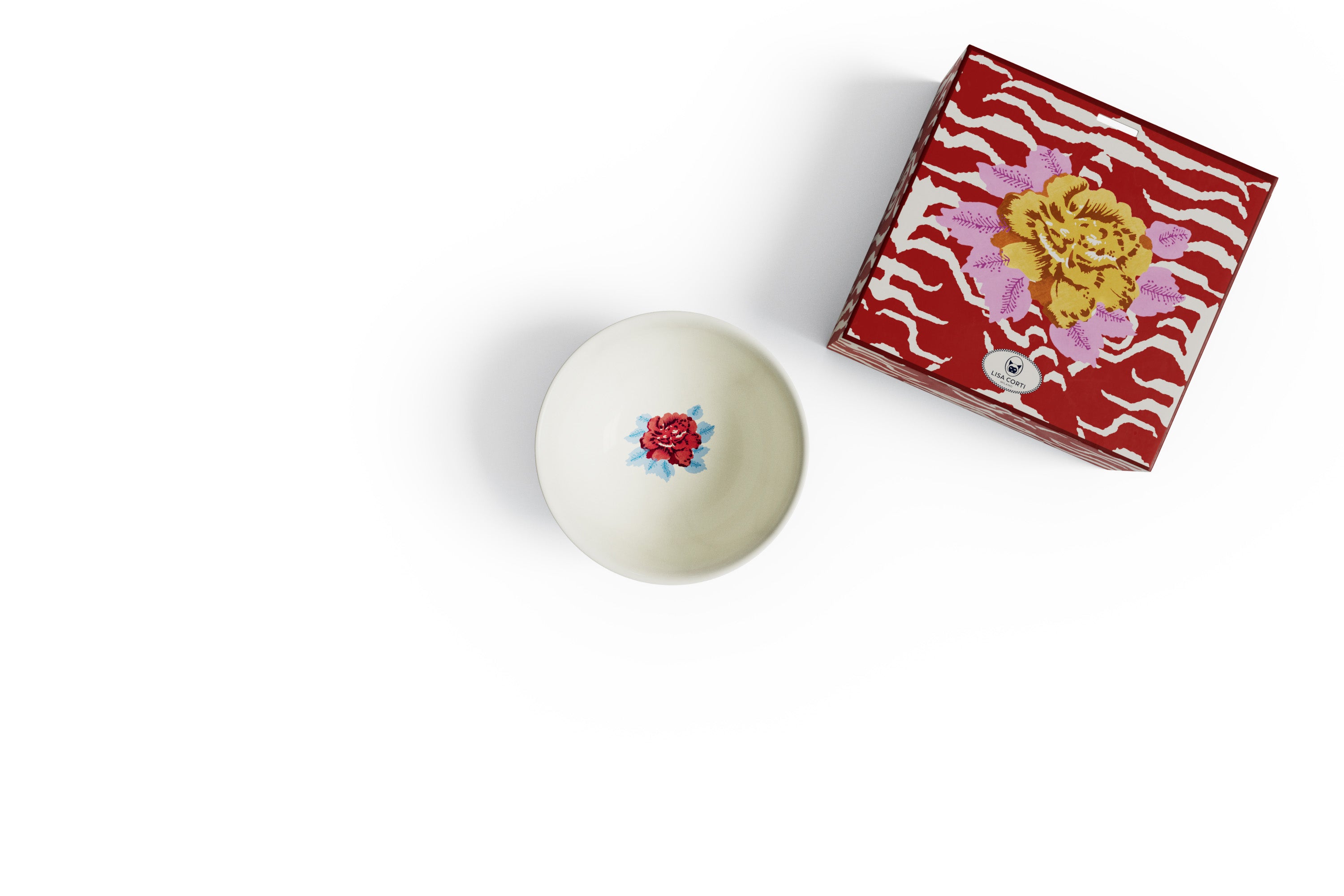 Indian Tiger Porcelain Bowl - Gold