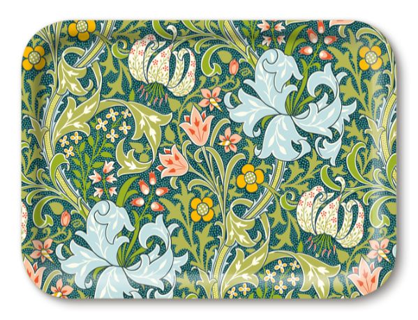 Golden Lily/ Turquoise Tray 43x33cm