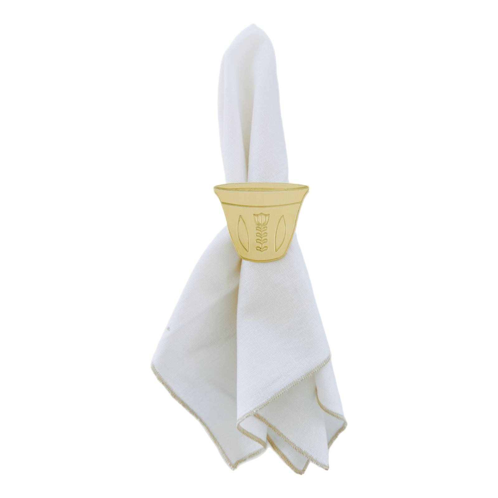 Oudak Rannan Collection Napkin Ring Holders - Gold