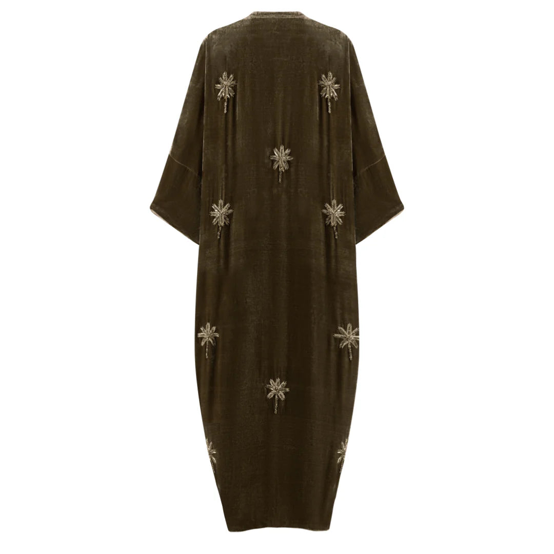 Shades of Brown Velvet Kimono