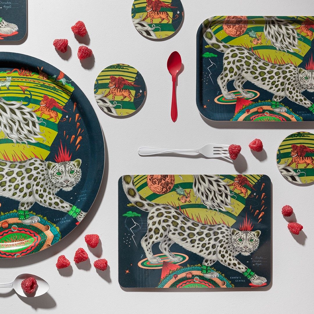 Snow Leopard Forest Tray 39cm