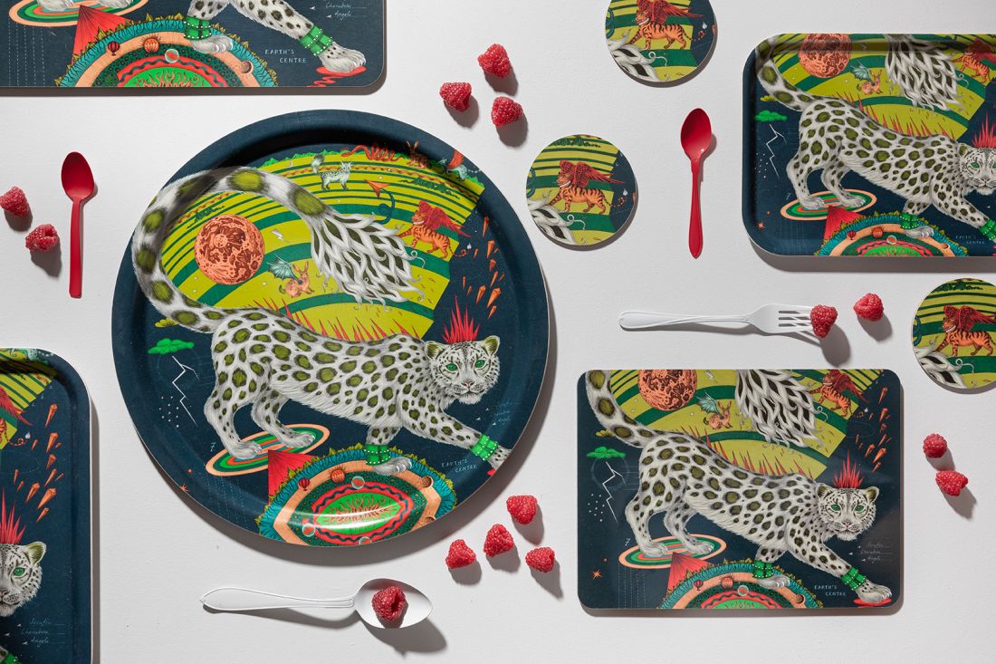 Snow Leopard Forest Tray 39cm