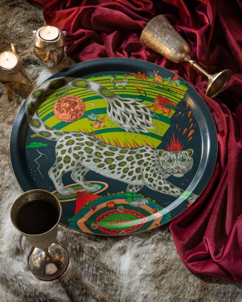 Snow Leopard Forest Tray 39cm