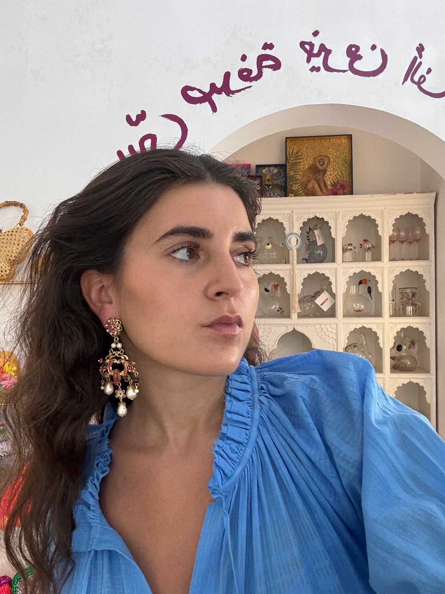 Ornella Chandelier Earrings - Pearl