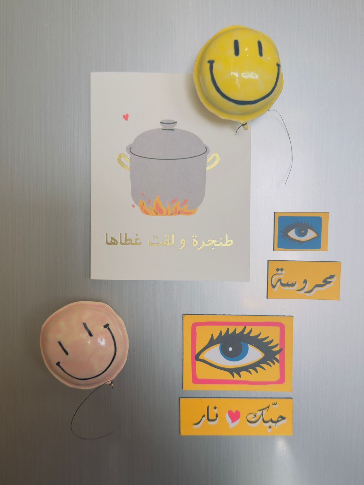 Ceramic Mini Smiley Magnet