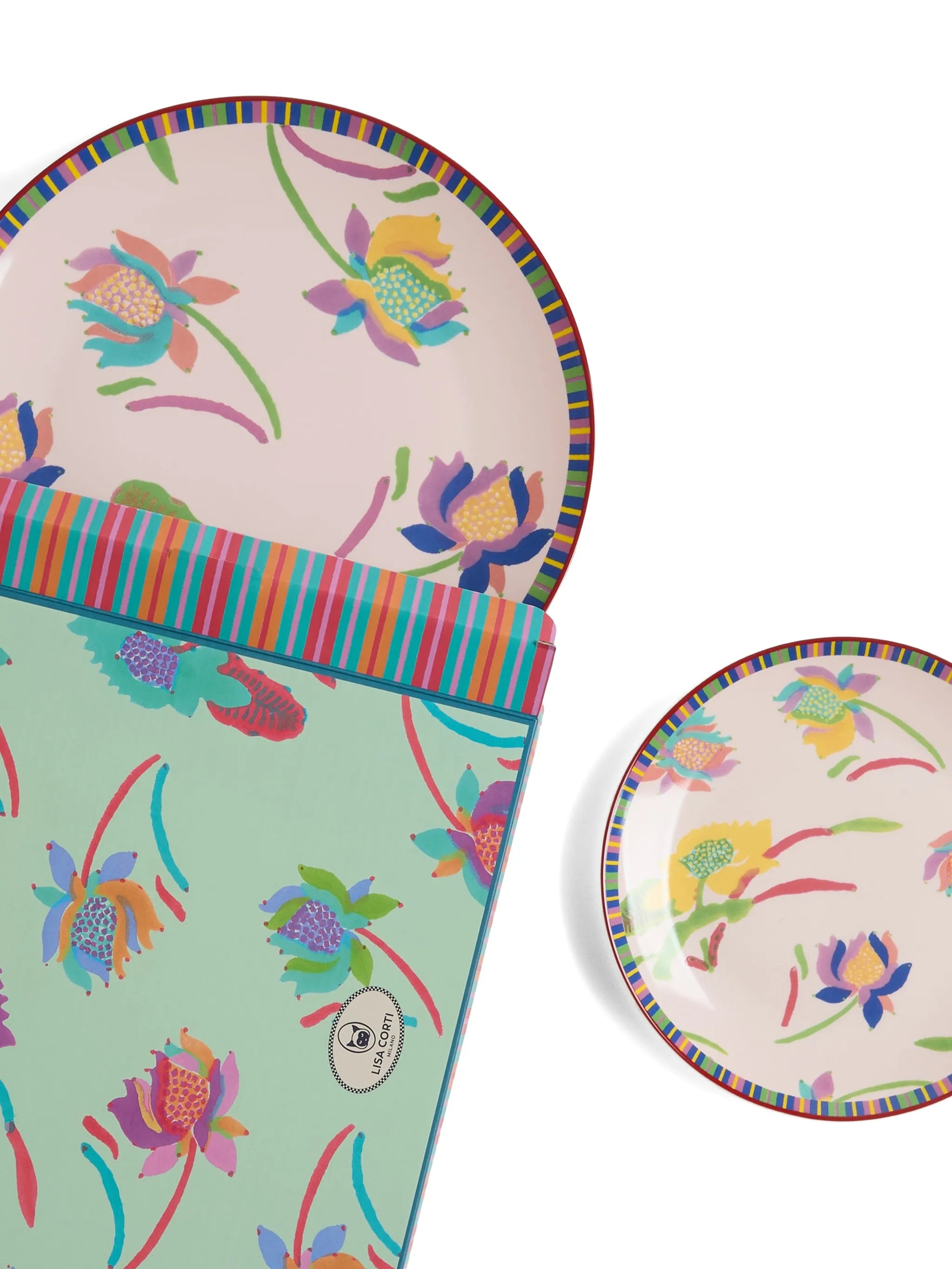 Japanese Porcelain Plates Set of 2 - Pink