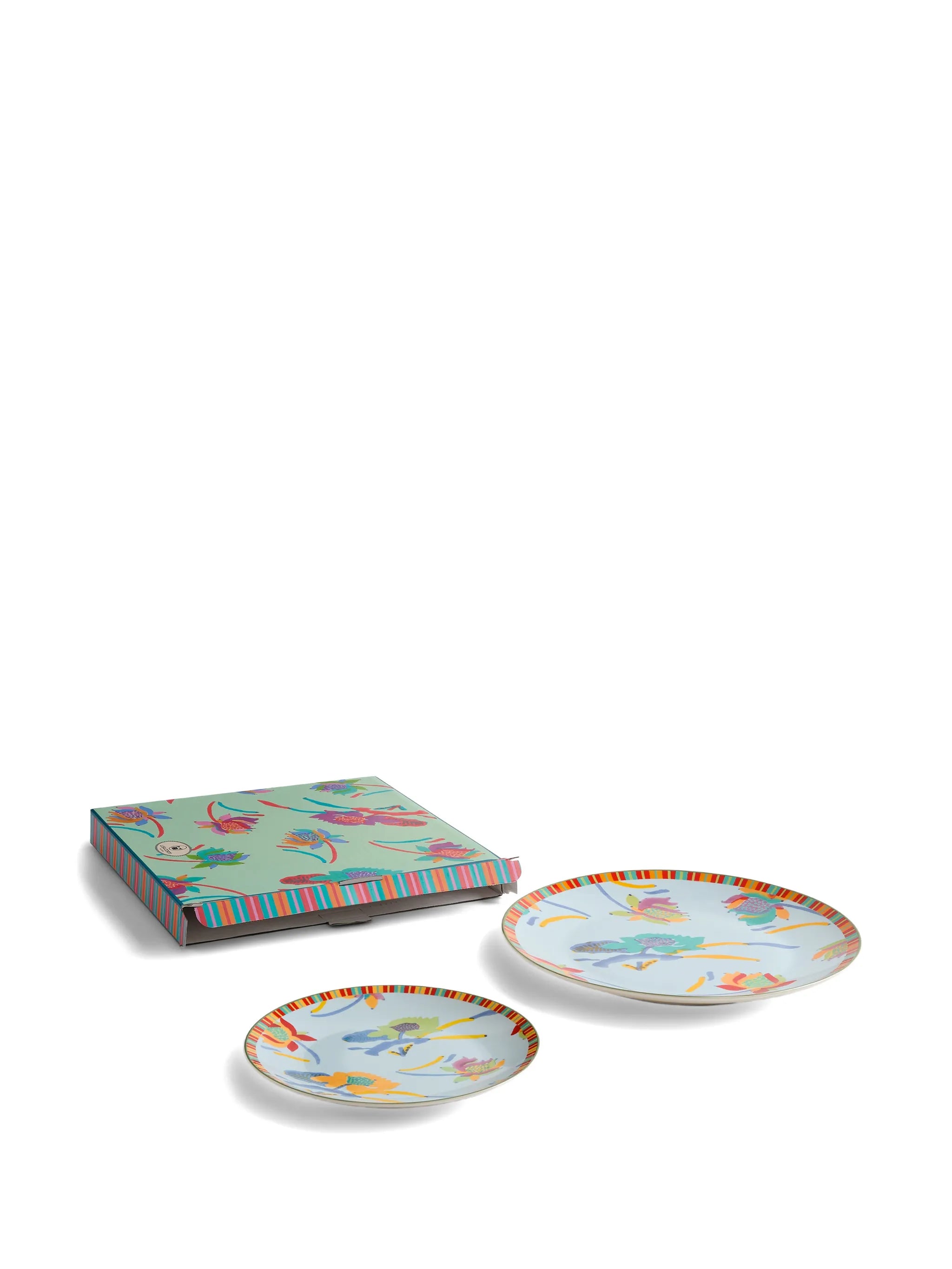 Japanese Porcelain Plates Set of 2 - Light Blue