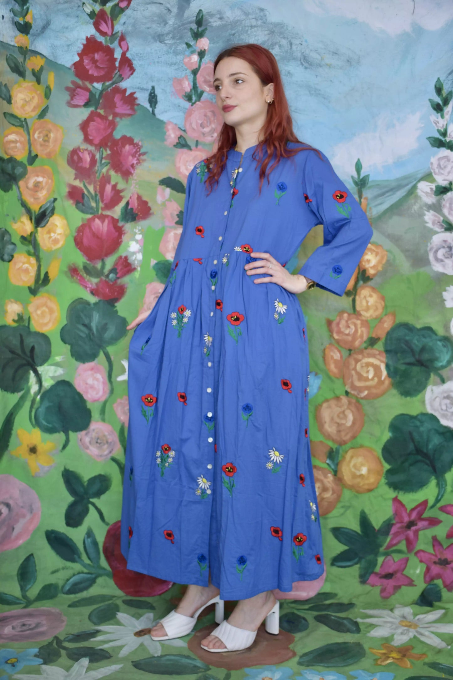 Cotton Dress Coreana All Embroidered