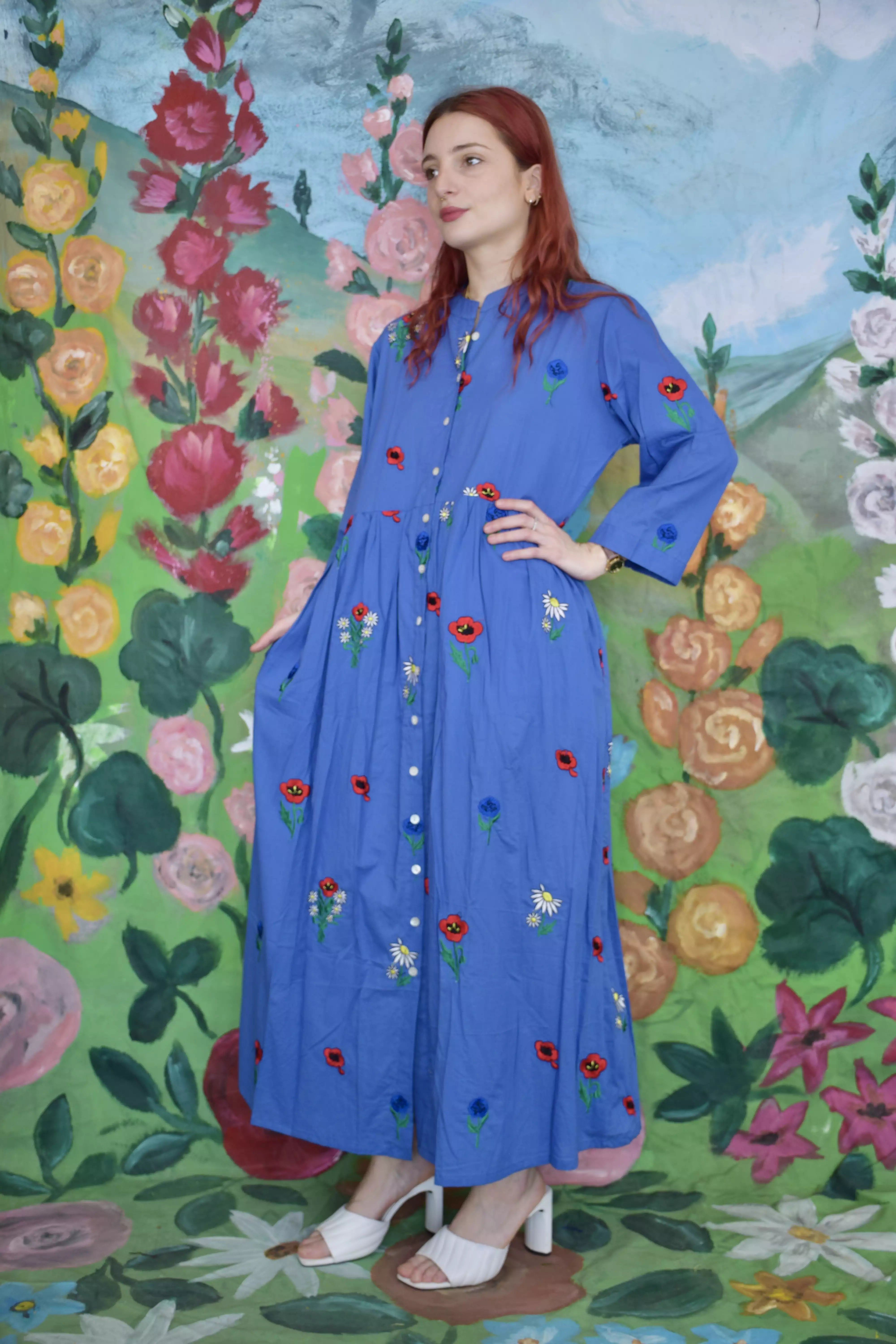 Cotton Dress Coreana All Embroidered