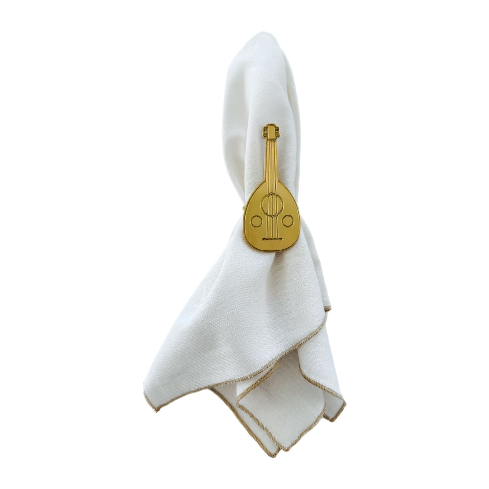 Oudak Rannan Collection Napkin Ring Holders - Gold