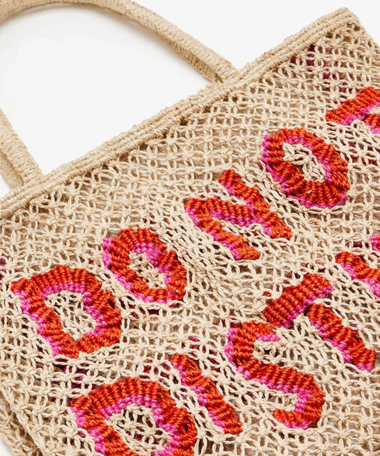 The Jackson Jute Tote Bag Small - Do Not Disturb