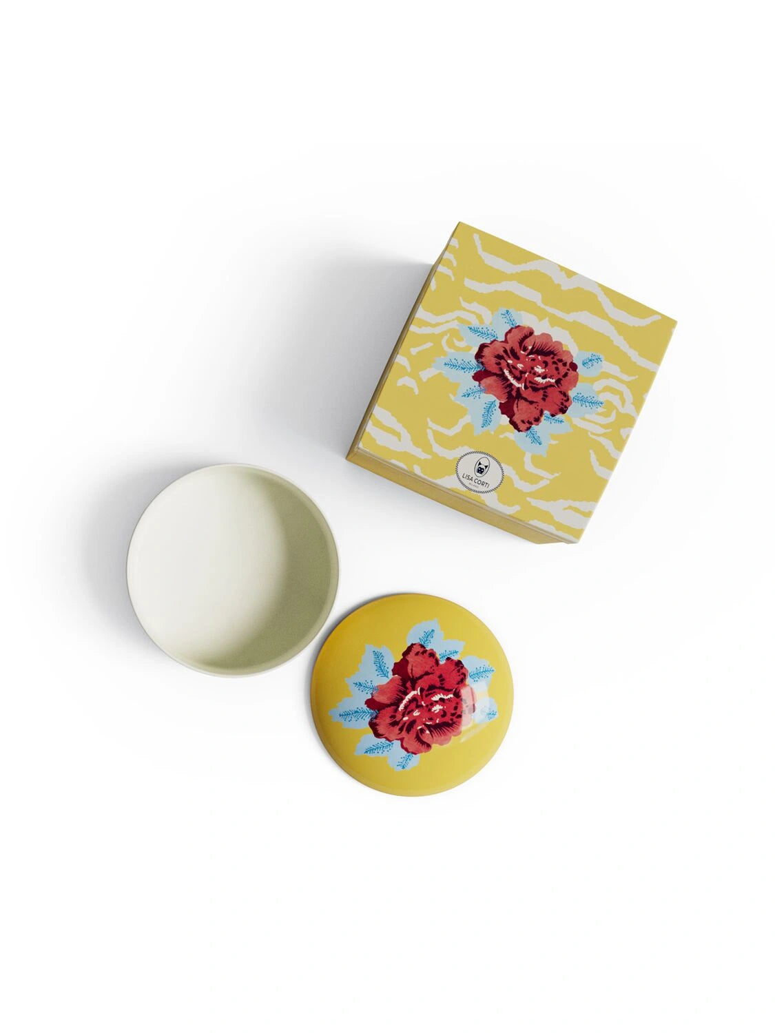 Indian Tiger Porcelain Trinket Box - Gold