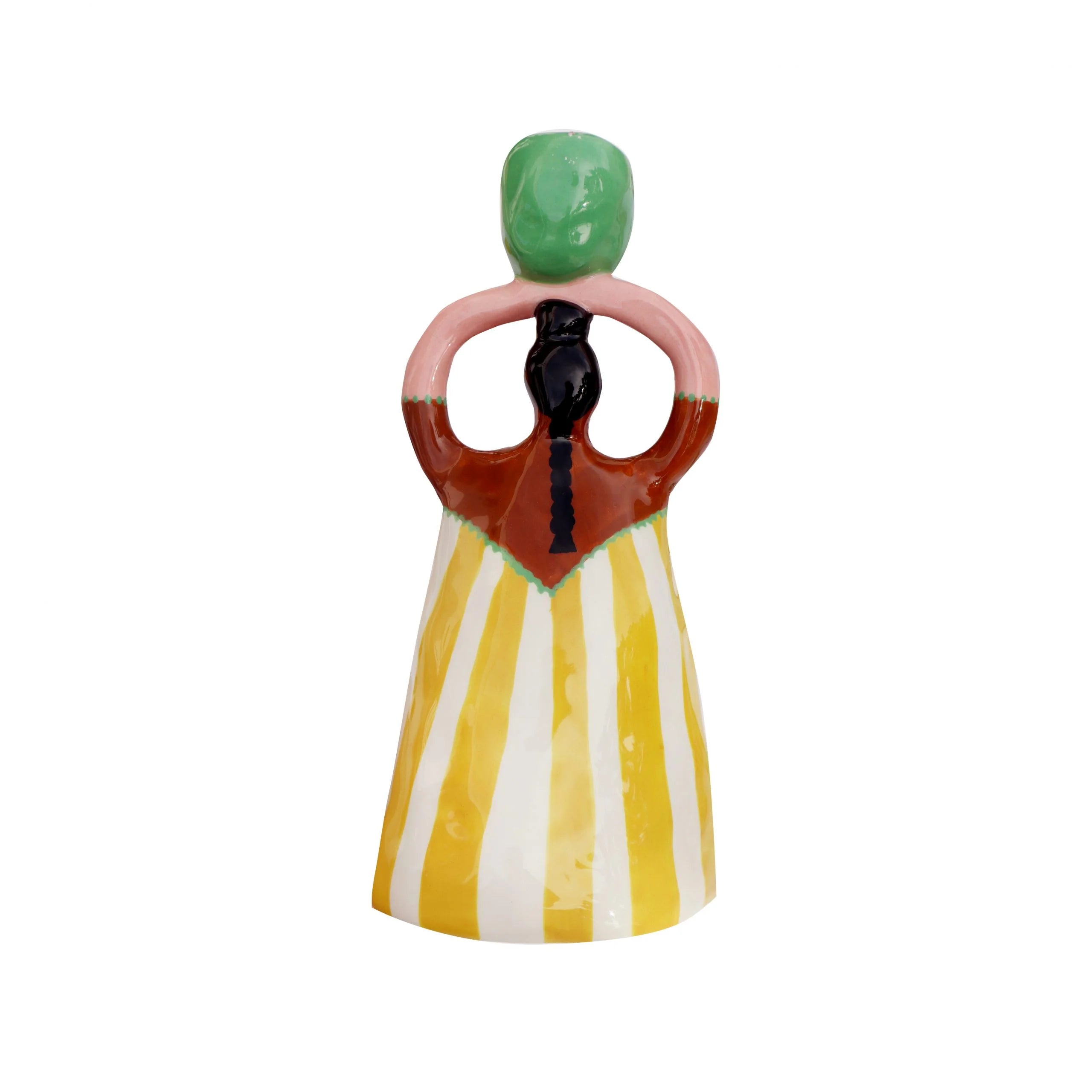 Nina Yellow Stripe Candle Holder