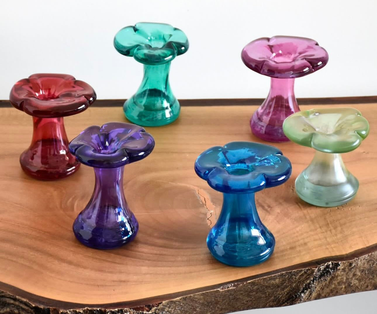 Multicolored Glass Vases - Set of 6