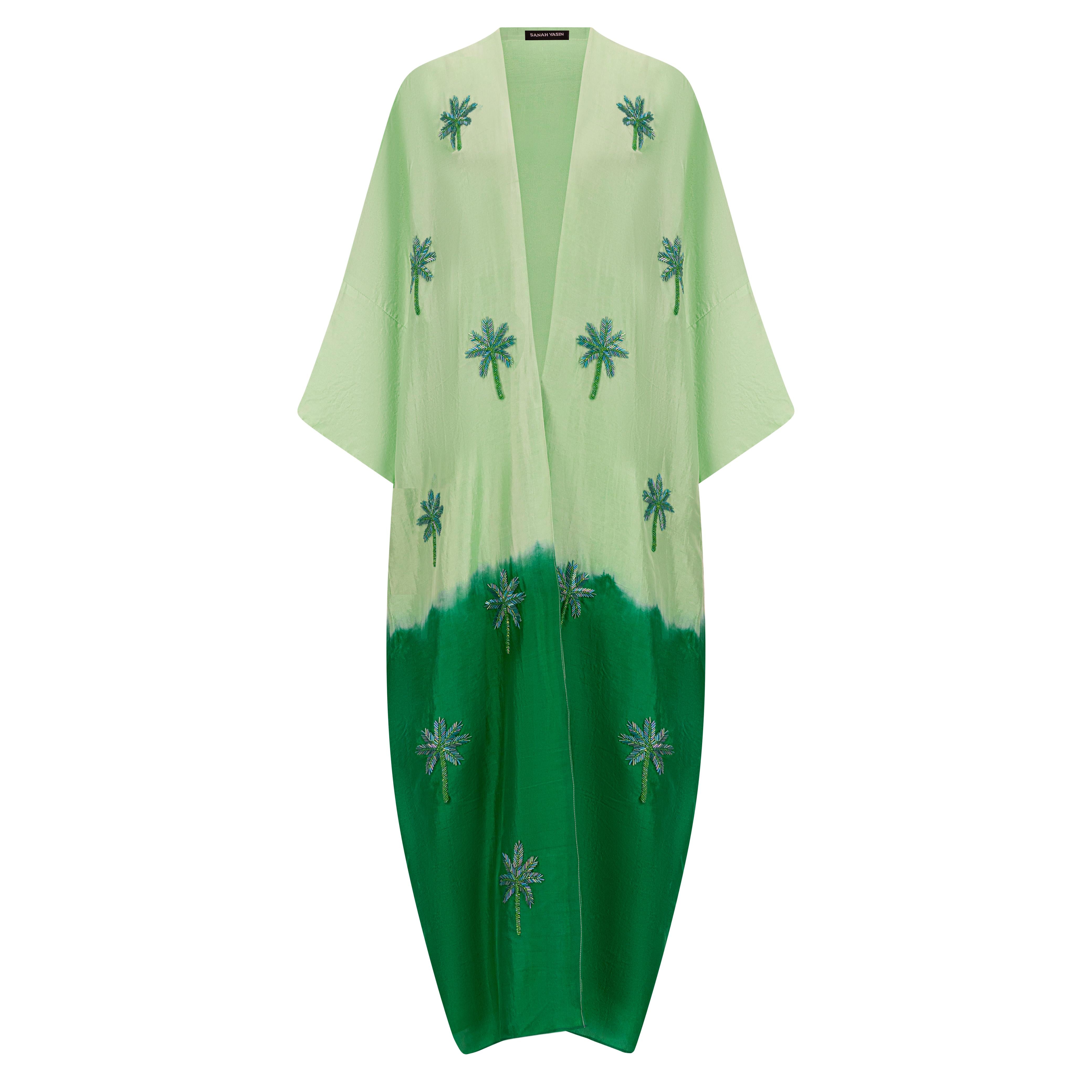 Mint Green Dark Ombre Kimono