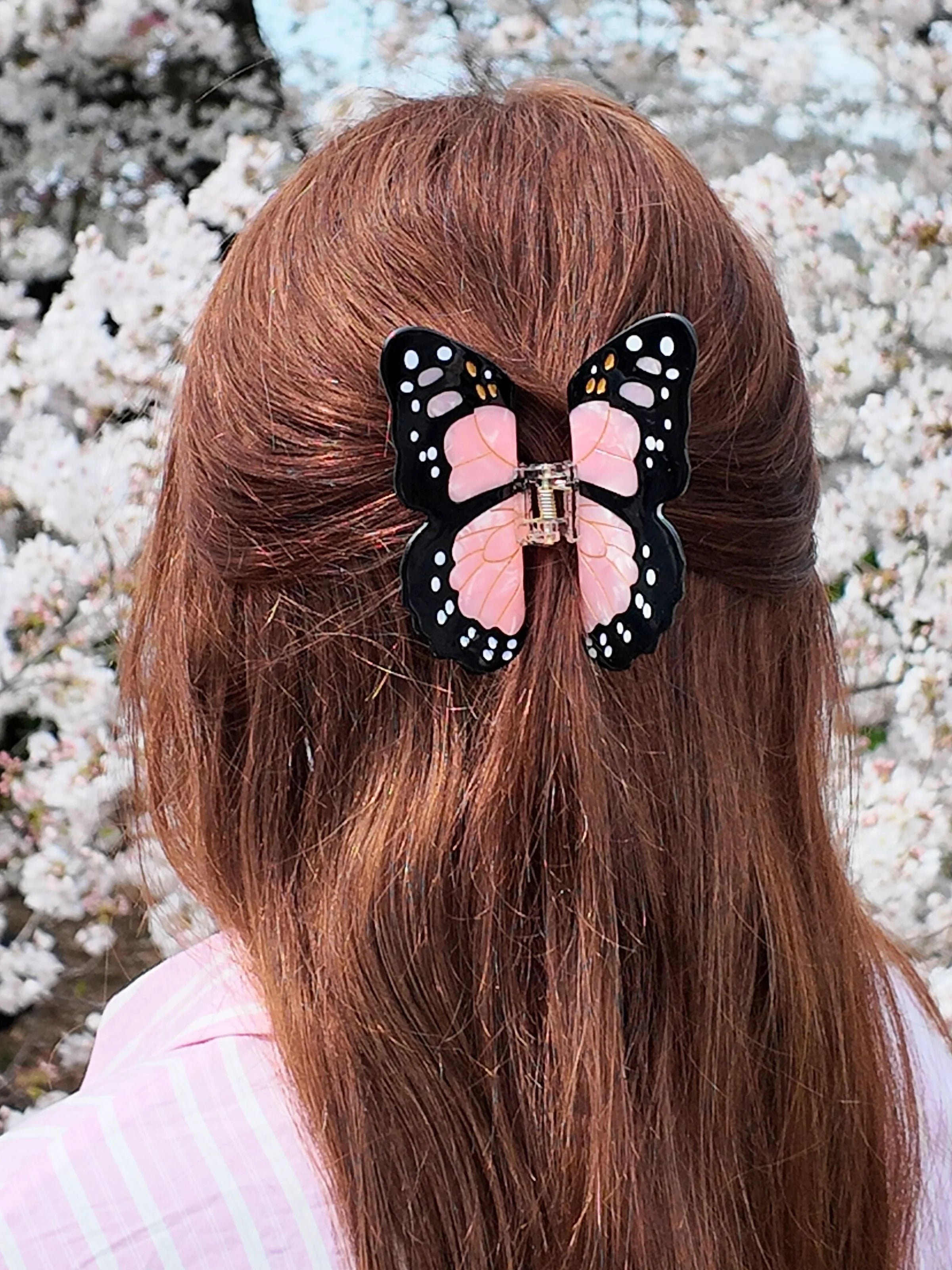 Monarch Butterfly Hand Painted Claw Hair Clip
