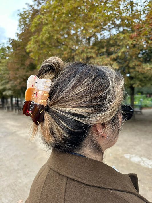 Puppies Hand Painted Claw Hair Clip