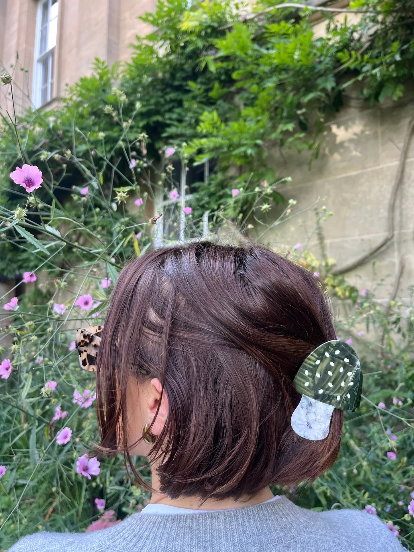 Mushroom Hand Painted Claw Hair Clip