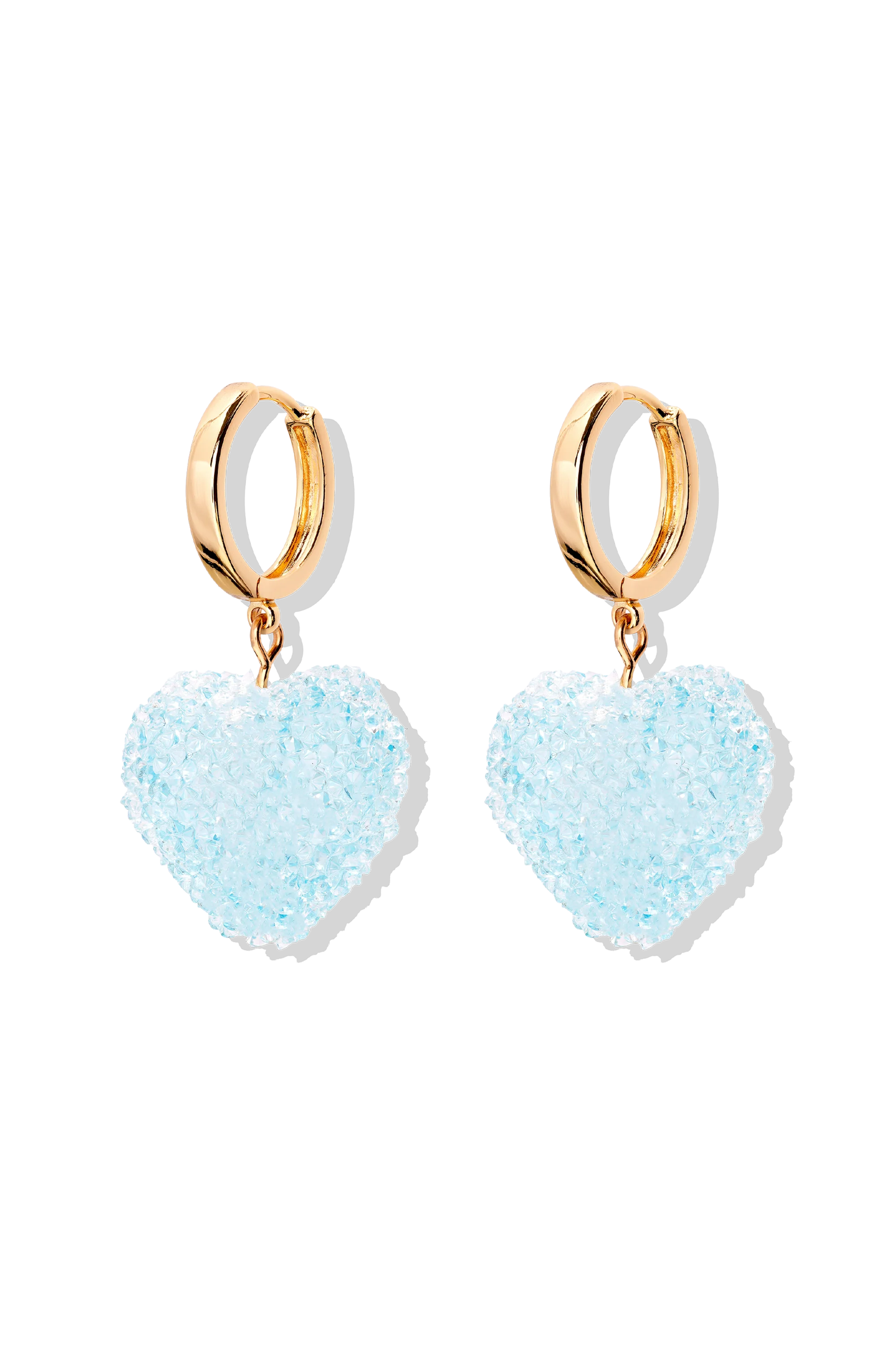 Crystal Haze Jelly Heart Hoops - Baby Blue