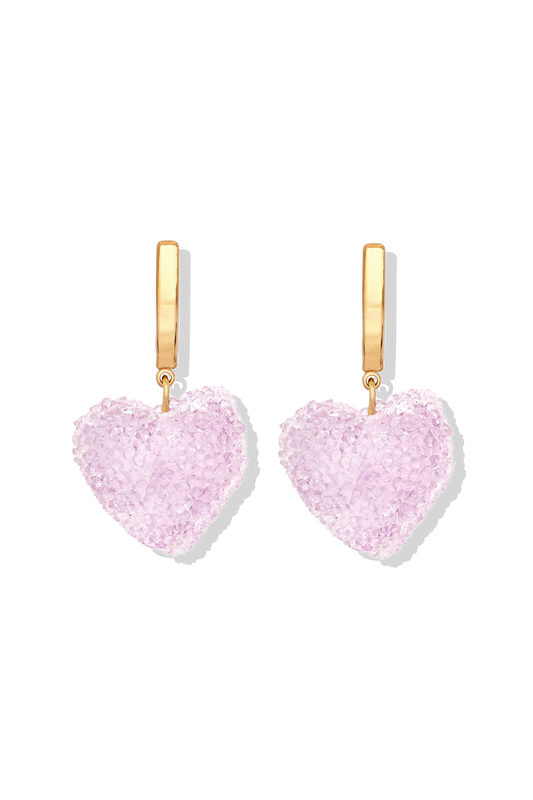 Crystal Haze Jelly Heart Hoops - Tuttifrutti