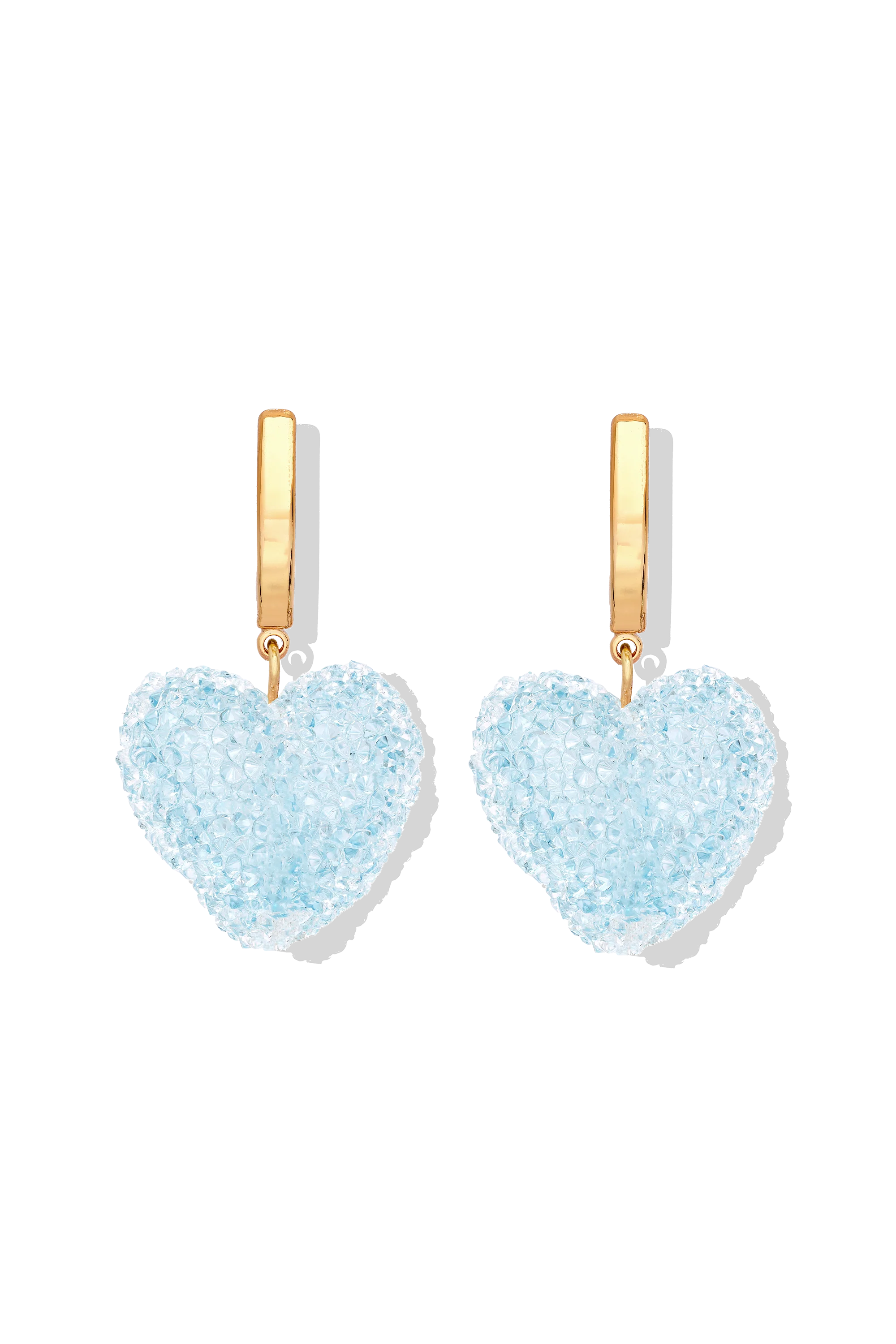 Crystal Haze Jelly Heart Hoops - Baby Blue