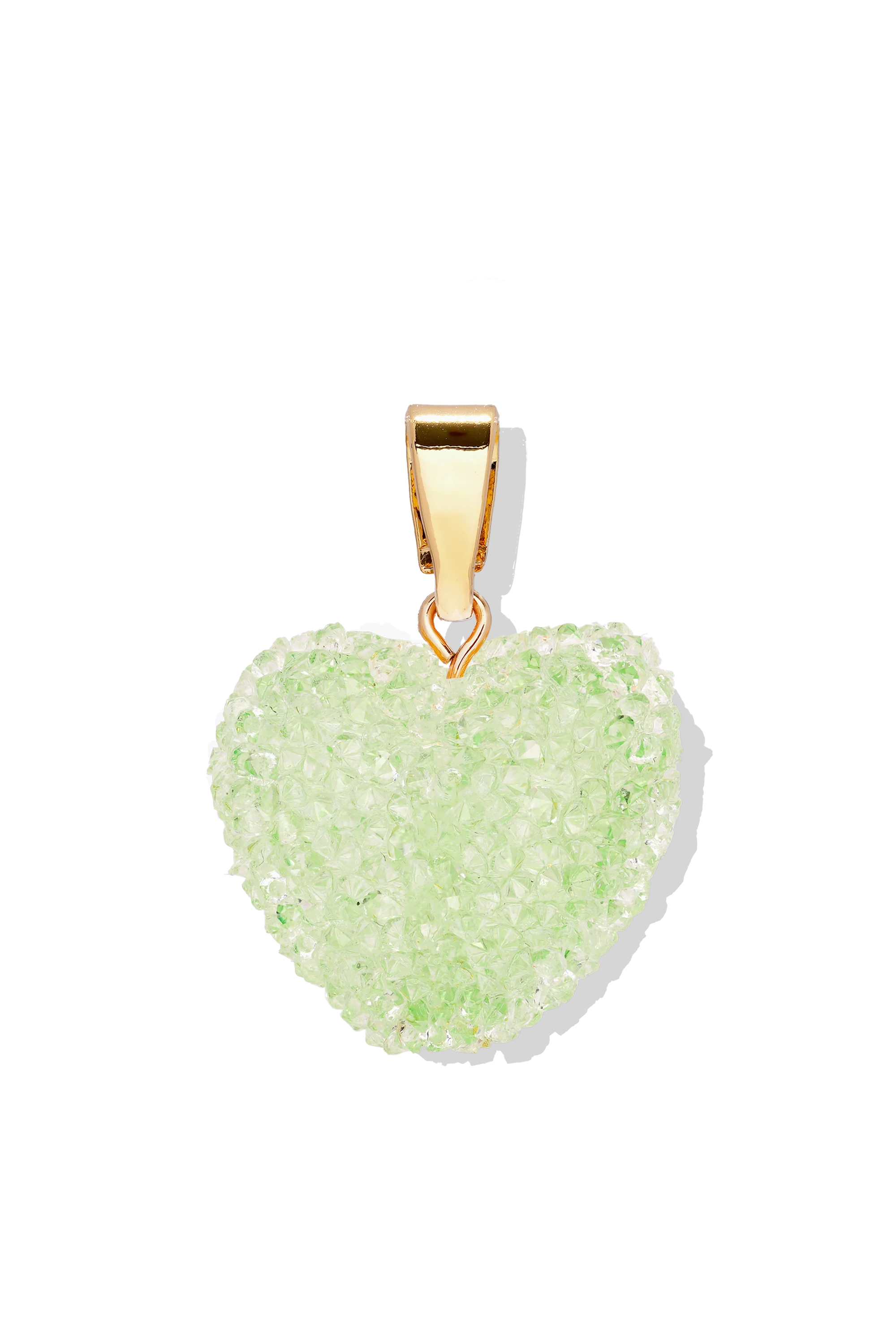Crystal Haze Jelly Heart Pendant - Pistachio