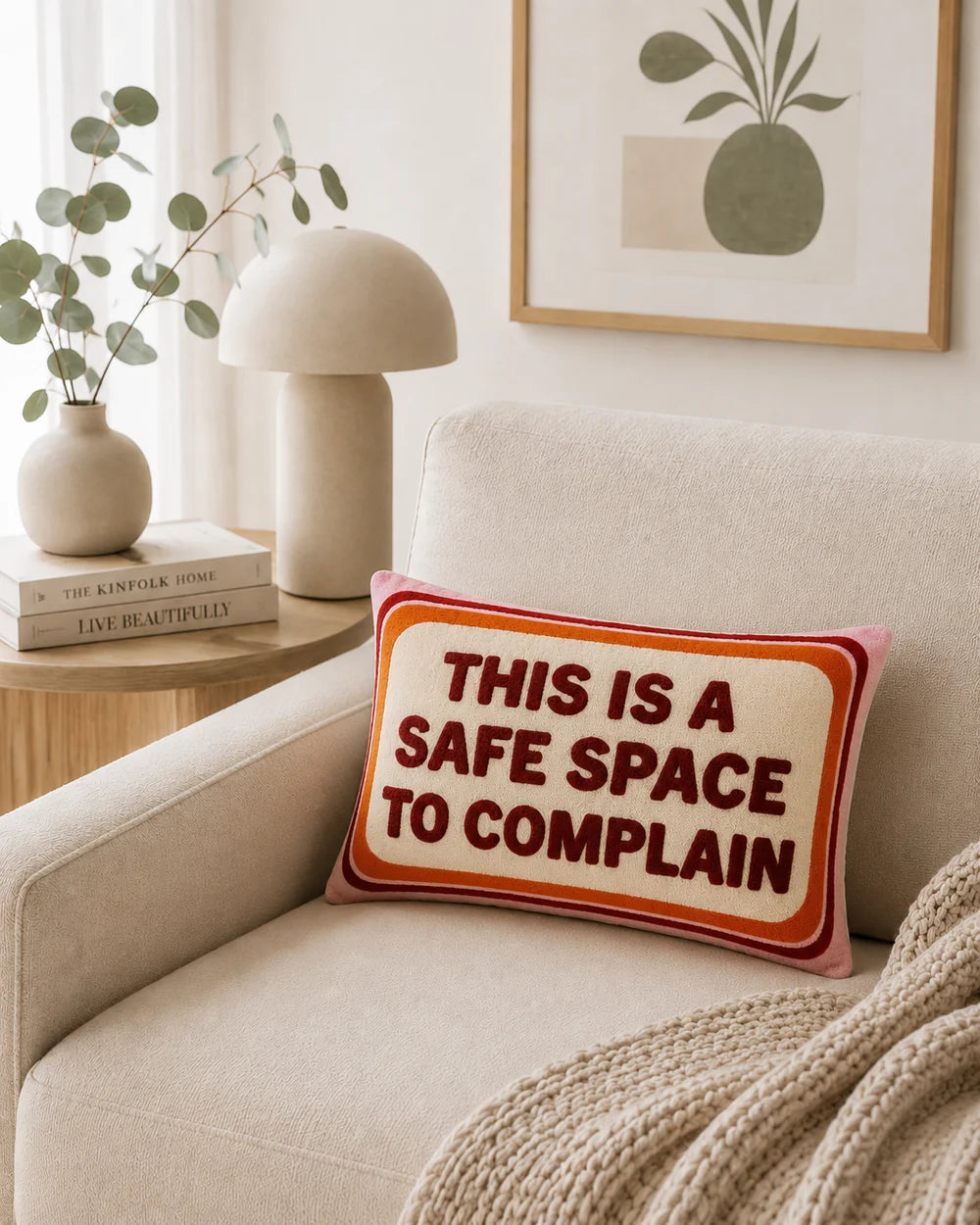 Safe Place To Complain Needlepoint Cushion