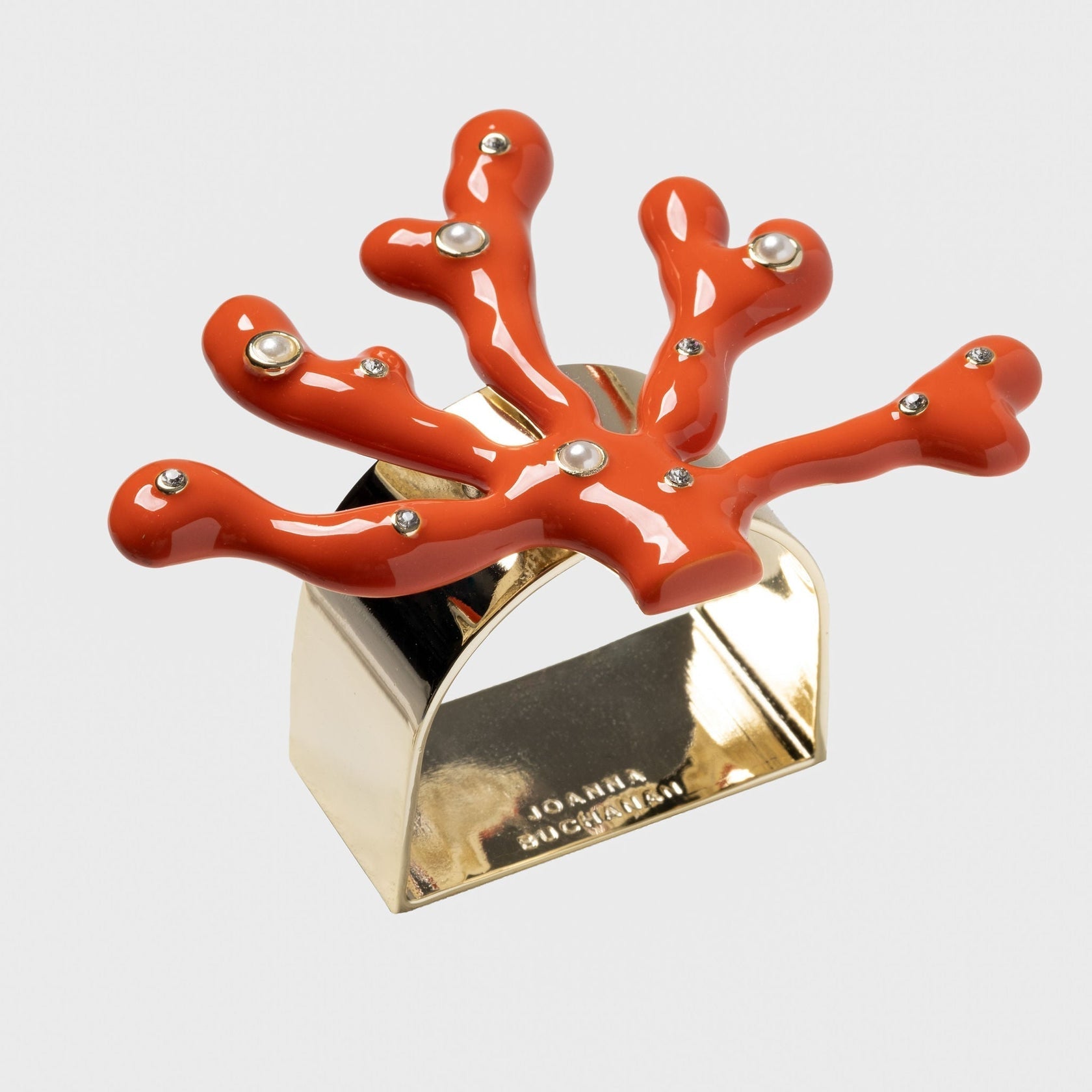 Napkin Rings Set Of Four - Coral