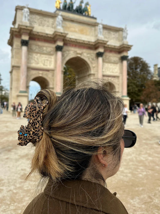 Leopard Hand Painted Claw Hair Clip