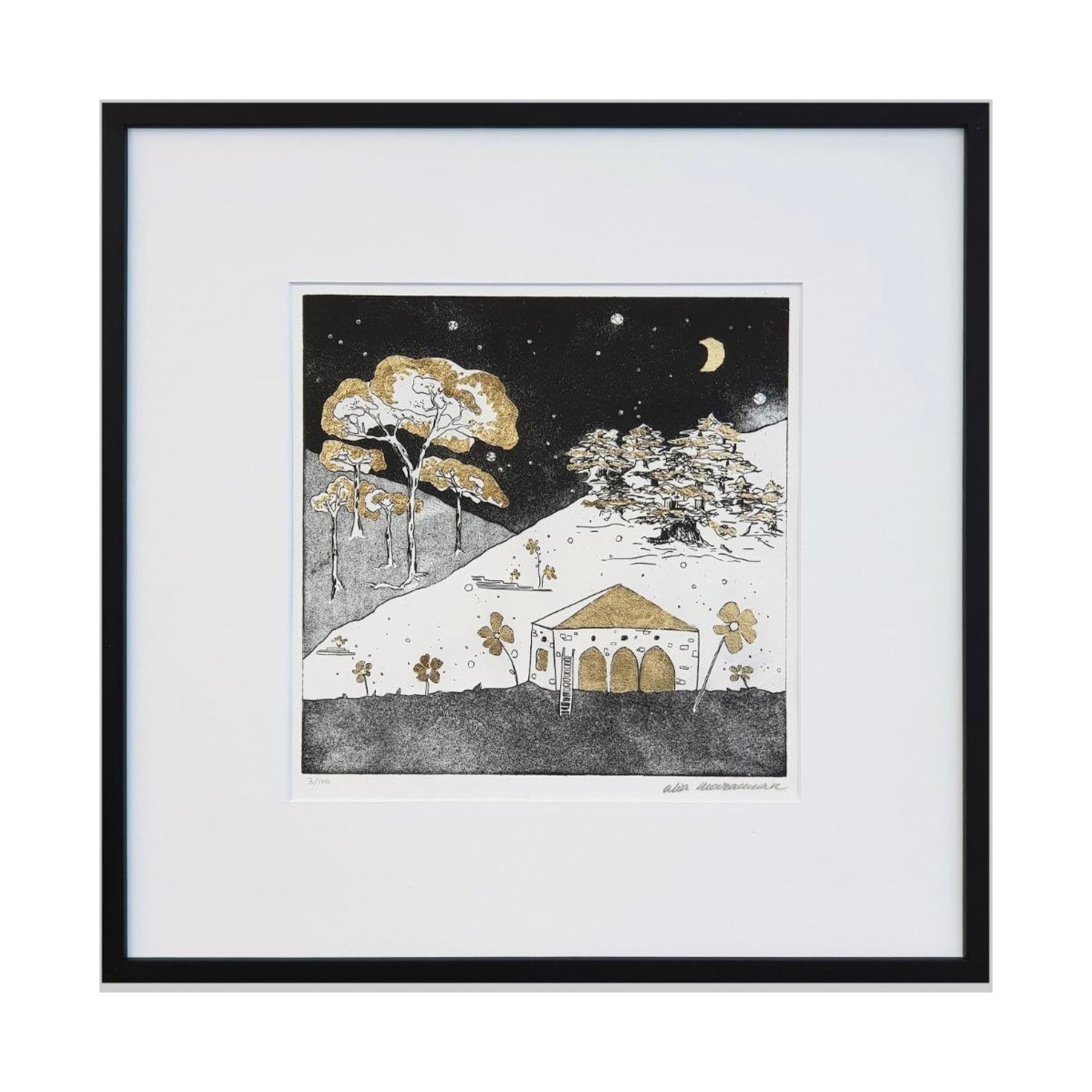 "Mon Village" Etching