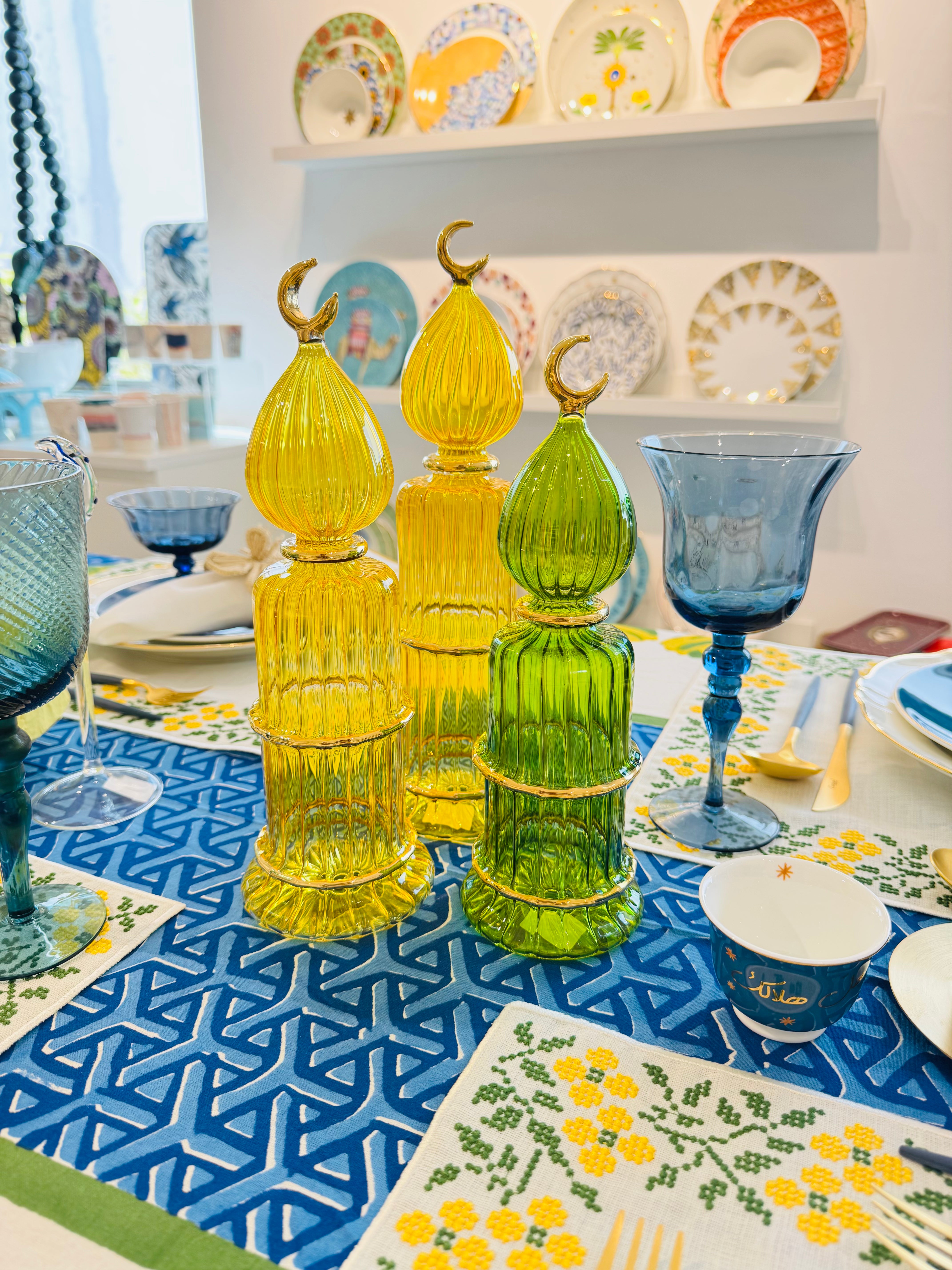 Glass Minaret Green & Gold