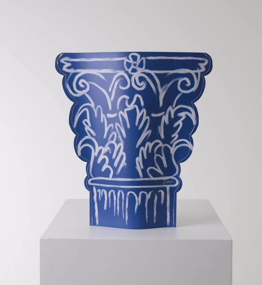 Corinthian Sleeve Vase - Blue