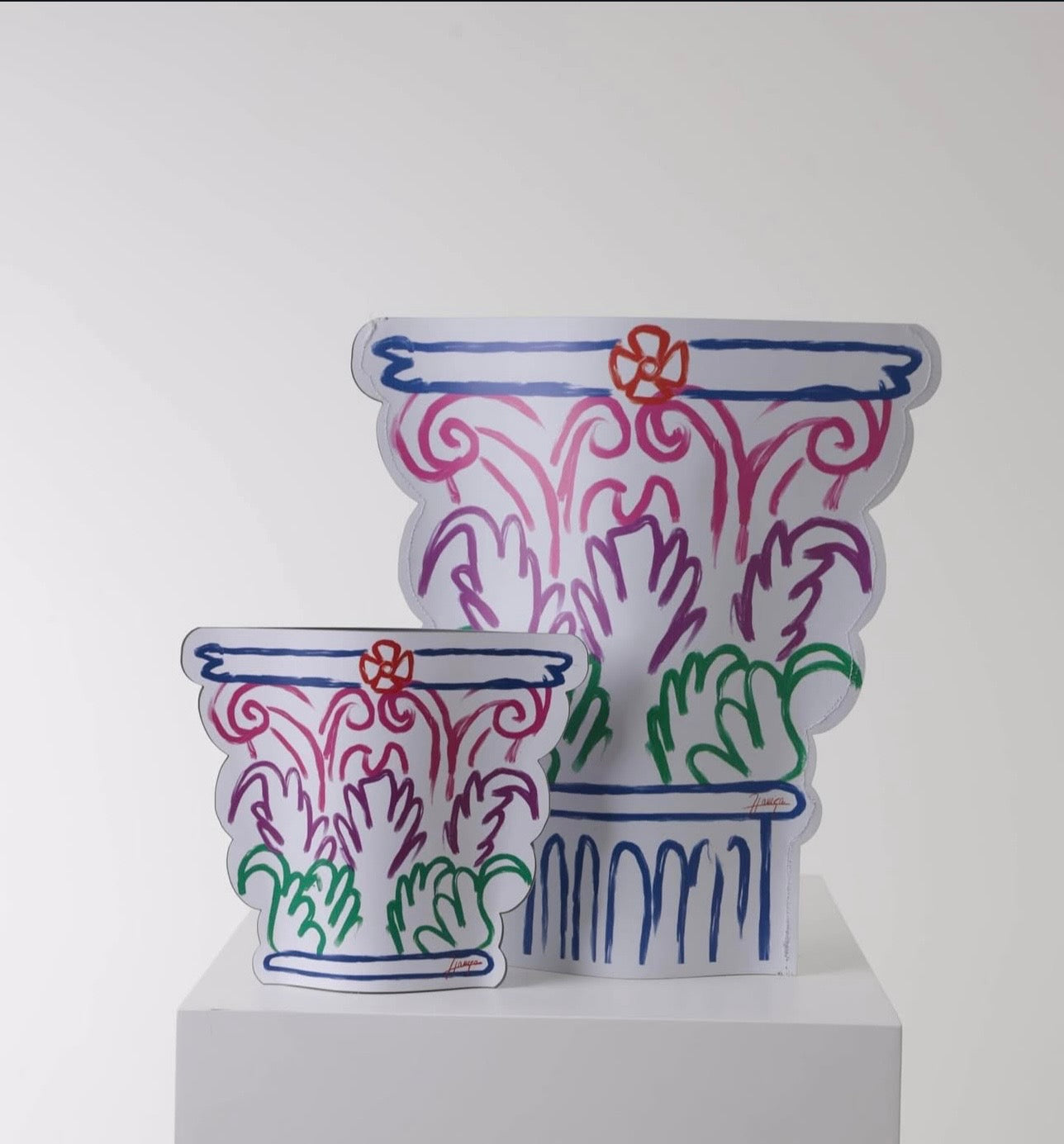 Corinthian Sleeve Vase - White