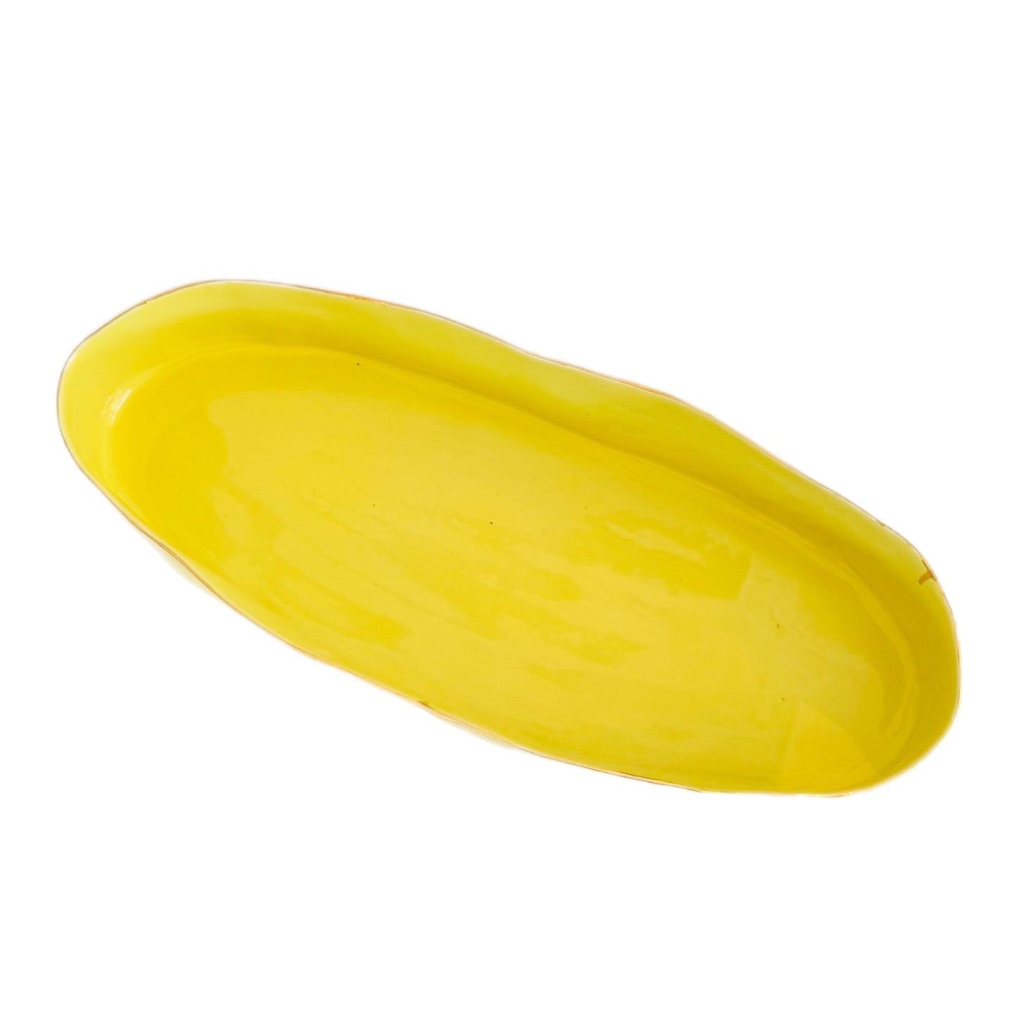 Marylynn Massoud & Rasha Nawam Ceramics Oval Serving Platter - Yellow with Gold Rim (Copy)