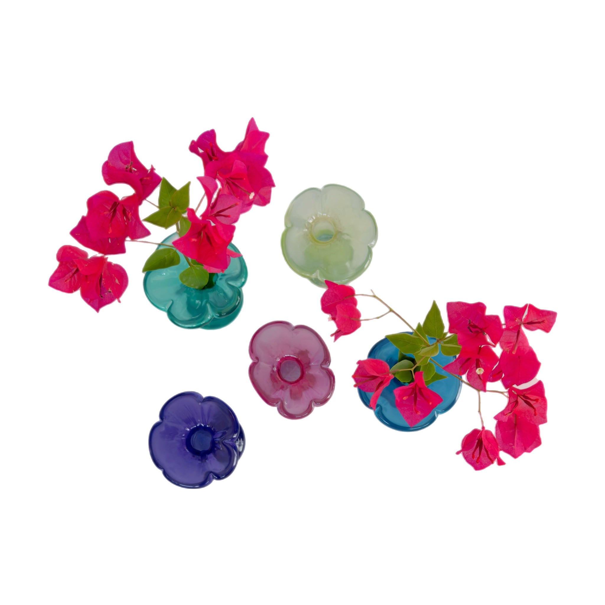 Multicolored Glass Vases - Set of 6