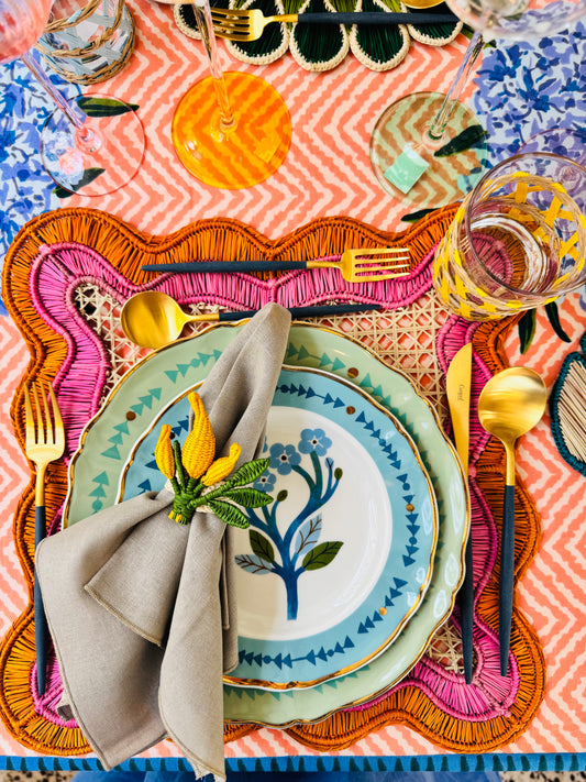 Wavy Placemat - Pink & Orange