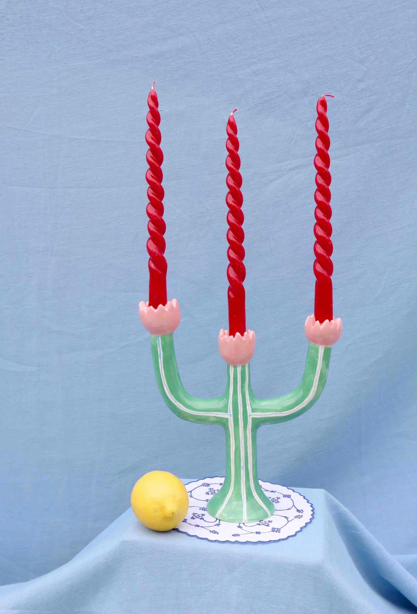 Green Tulip Candle Holder