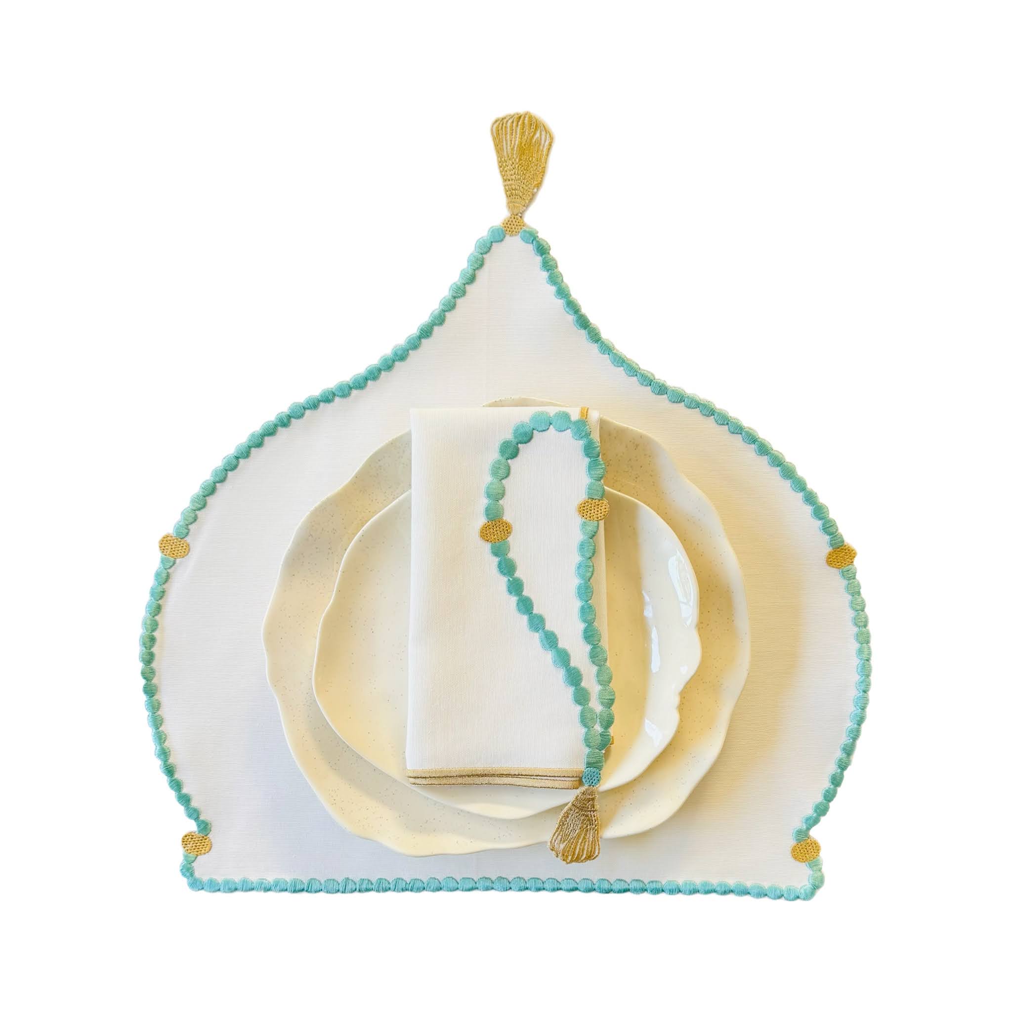 Sibha Dome Placemat Turquoise