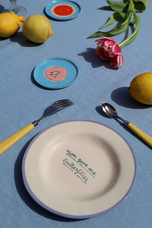 You Give me Butterflies Dessert Plate
