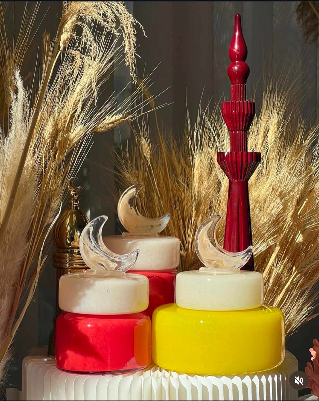 Glass Safa Minaret - Orange, Red, & Yellow