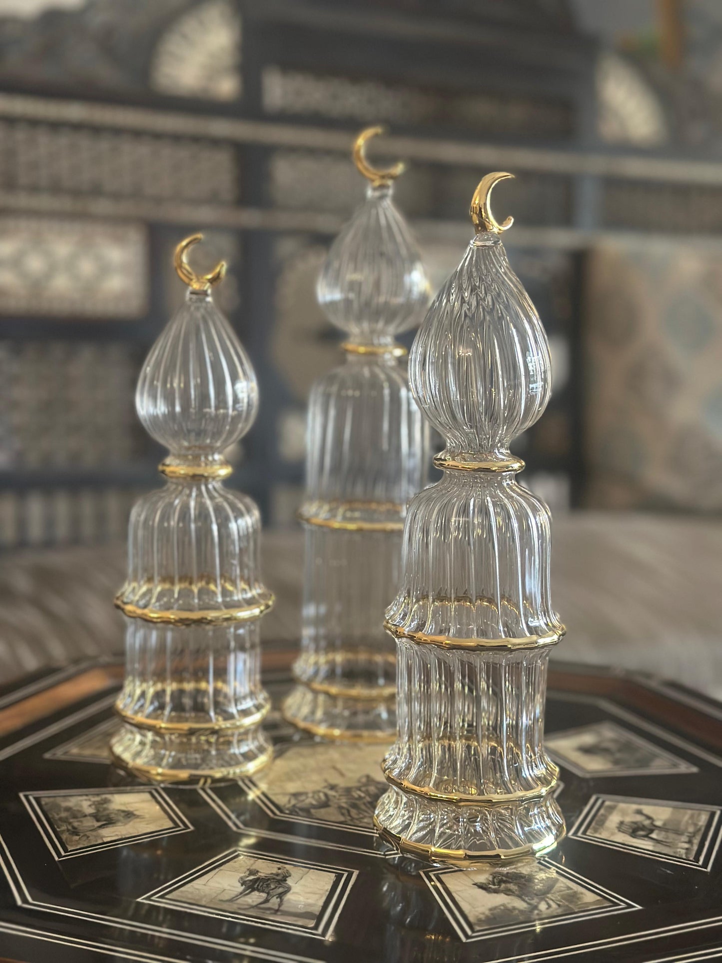 Glass Minaret Transparent & Gold