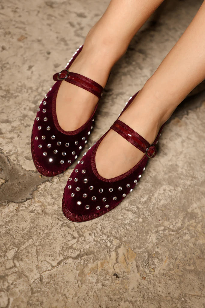 Mae Burgundy Ballerinas