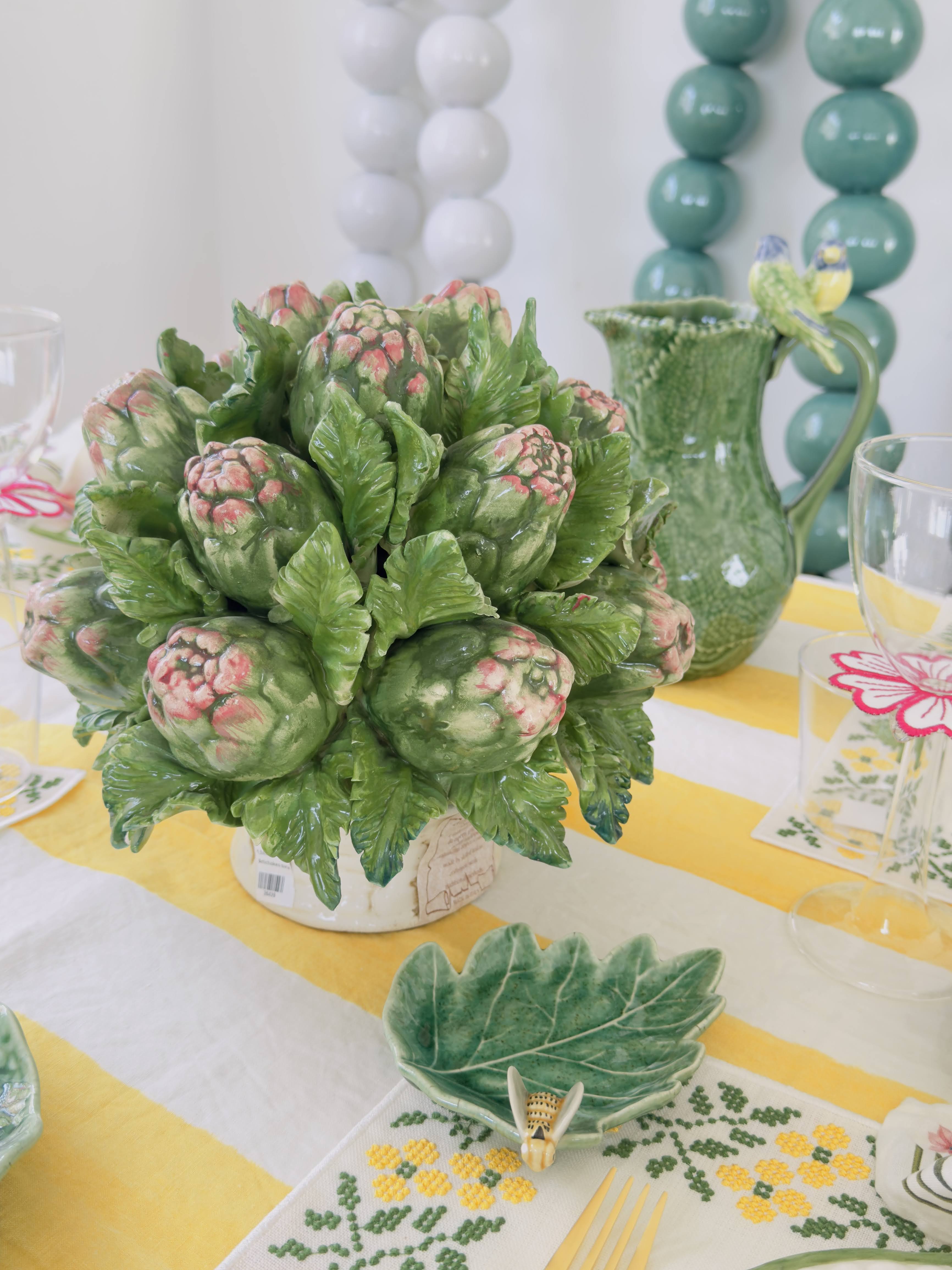 Les Ottomans Artichoke Porcelain Decorative Centerpiece