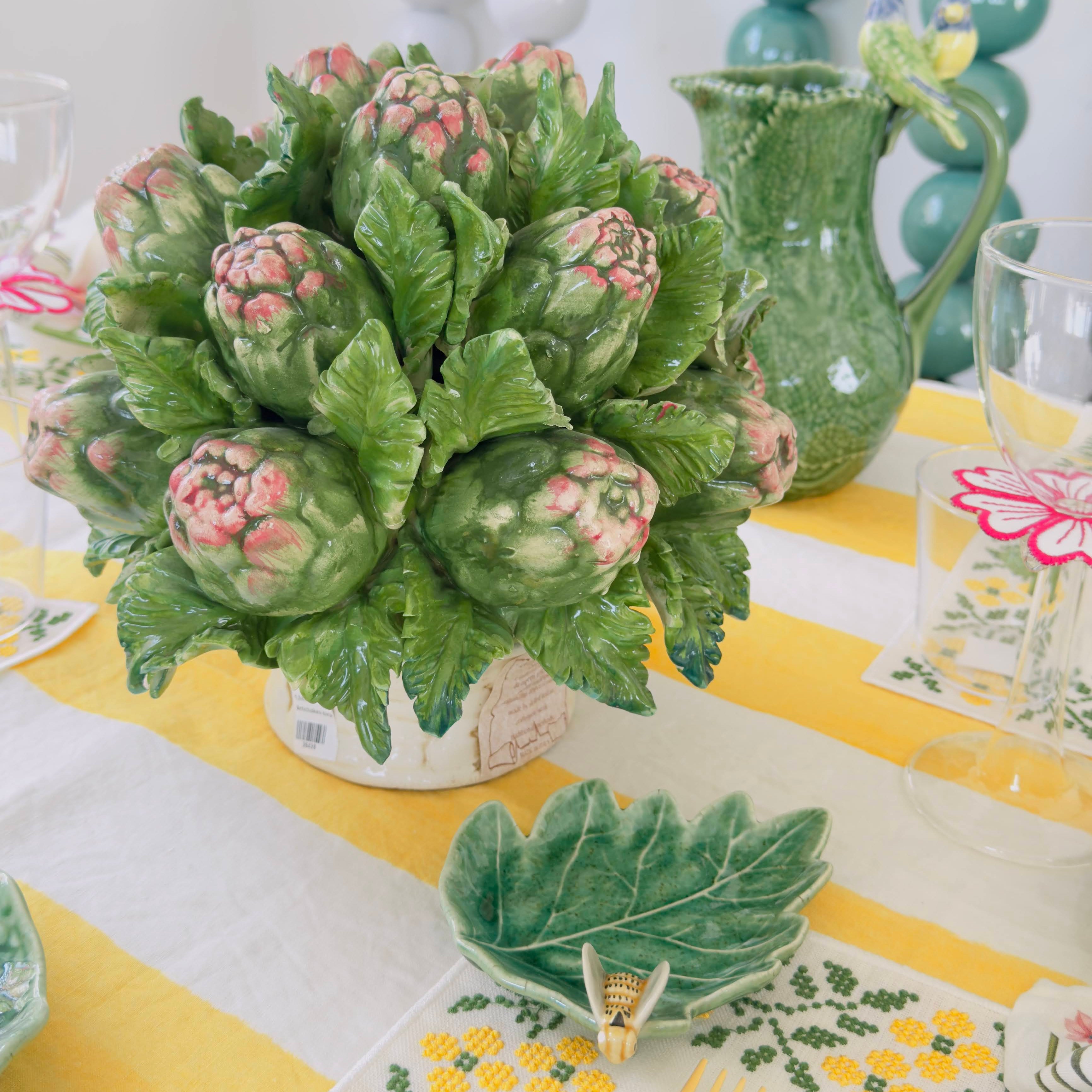 Les Ottomans Artichoke Porcelain Decorative Centerpiece