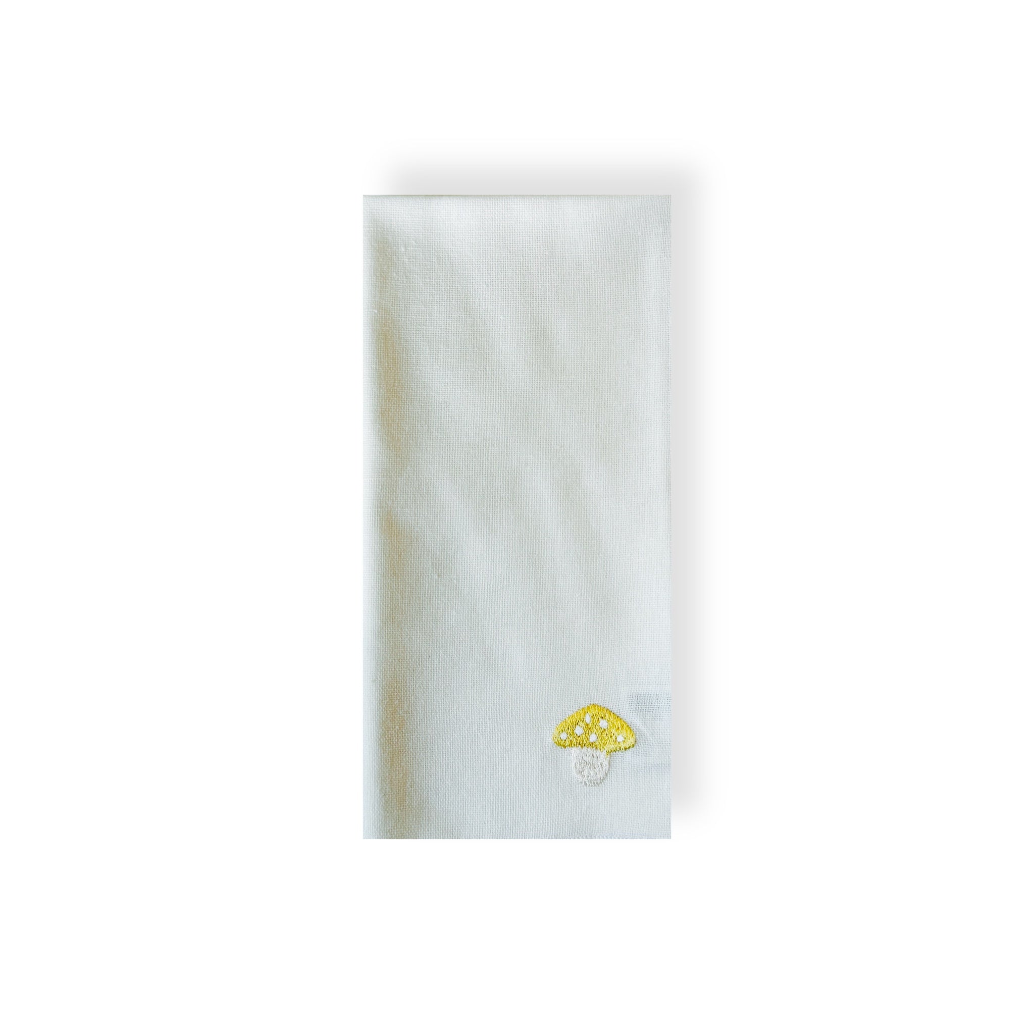 Mushroom Embroidered Linen Napkin