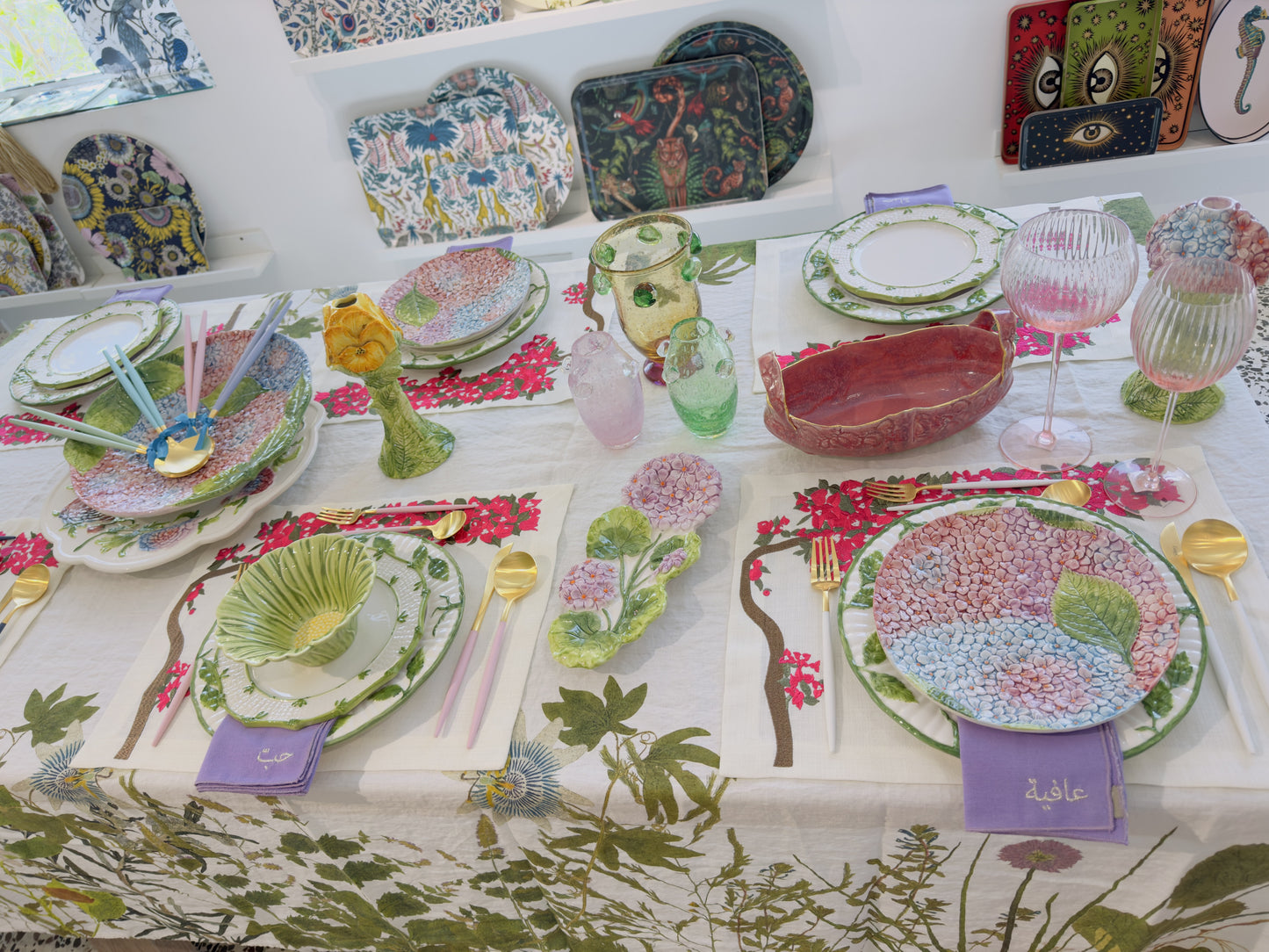 Les Ottomans Greenery Hand Painted Porcelain Salad Plate