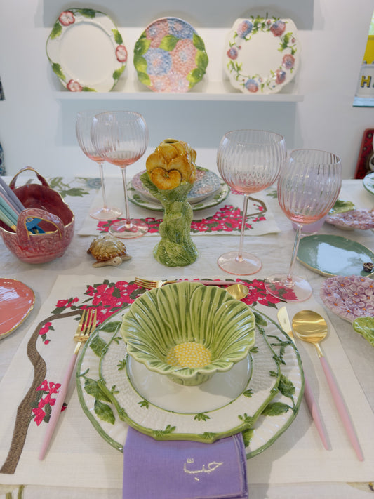 Les Ottomans Greenery Hand Painted Porcelain Salad Plate