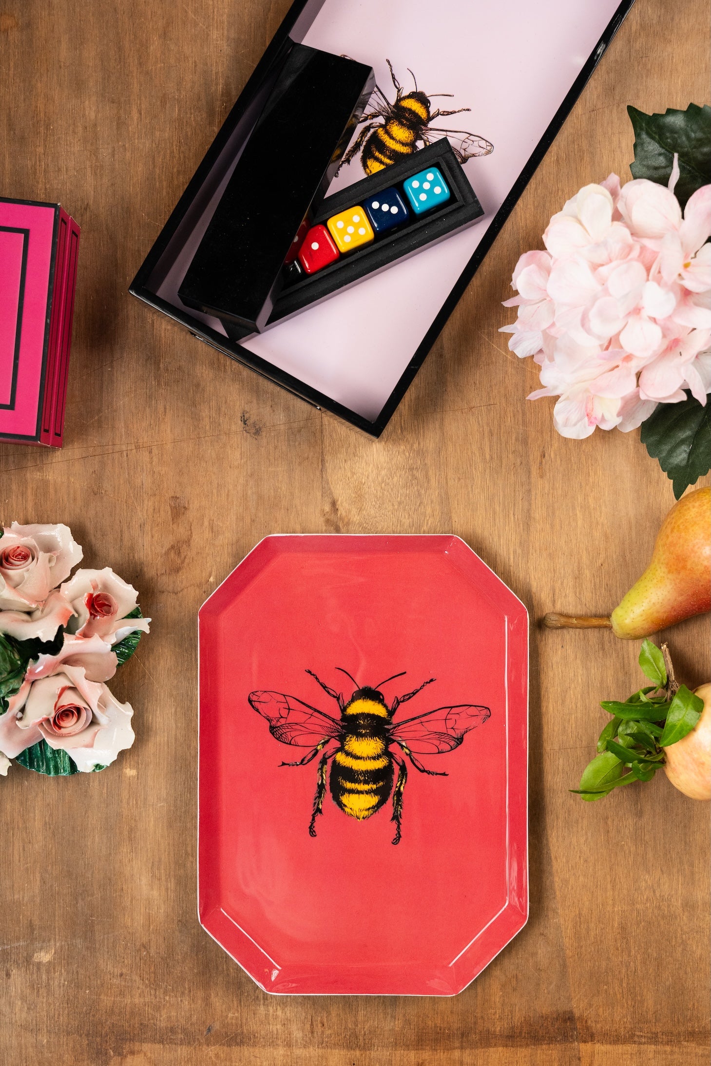 Les Ottomans Stamped Iron Tray - Bee