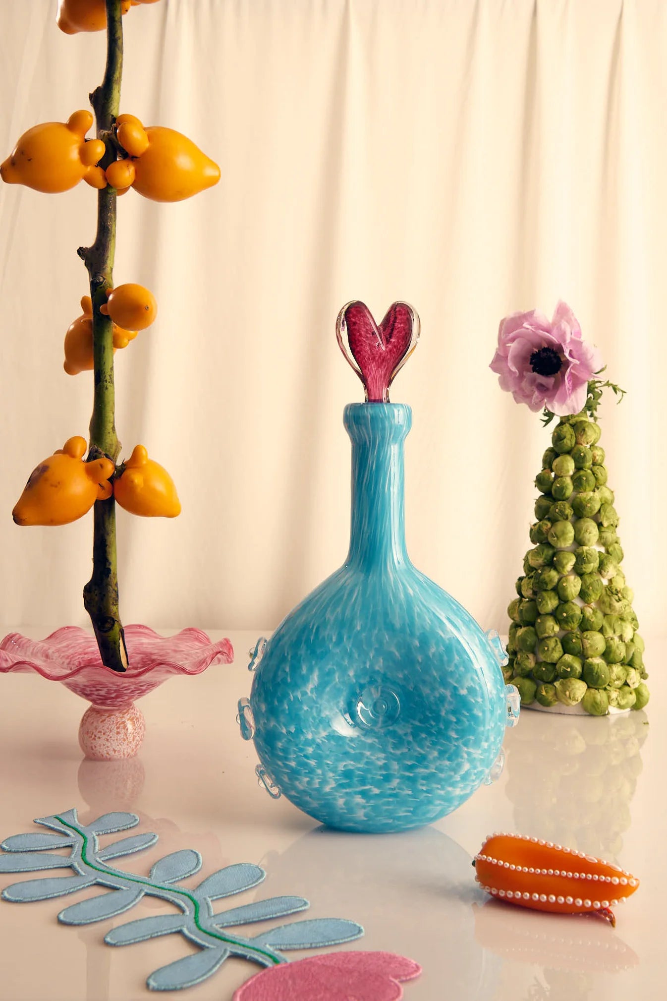 Amour Glass Carafe with Heart Lid